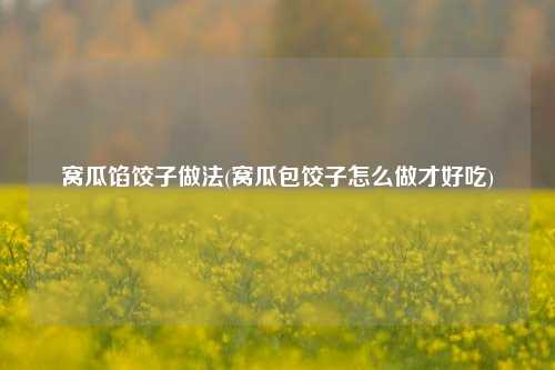 窝瓜馅饺子做法(窝瓜包饺子怎么做才好吃)
