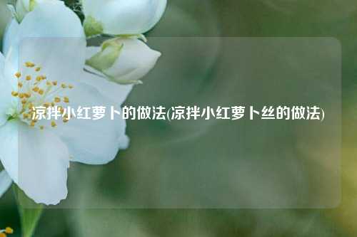 凉拌小红萝卜的做法(凉拌小红萝卜丝的做法)