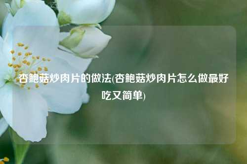 杏鲍菇炒肉片的做法(杏鲍菇炒肉片怎么做最好吃又简单)
